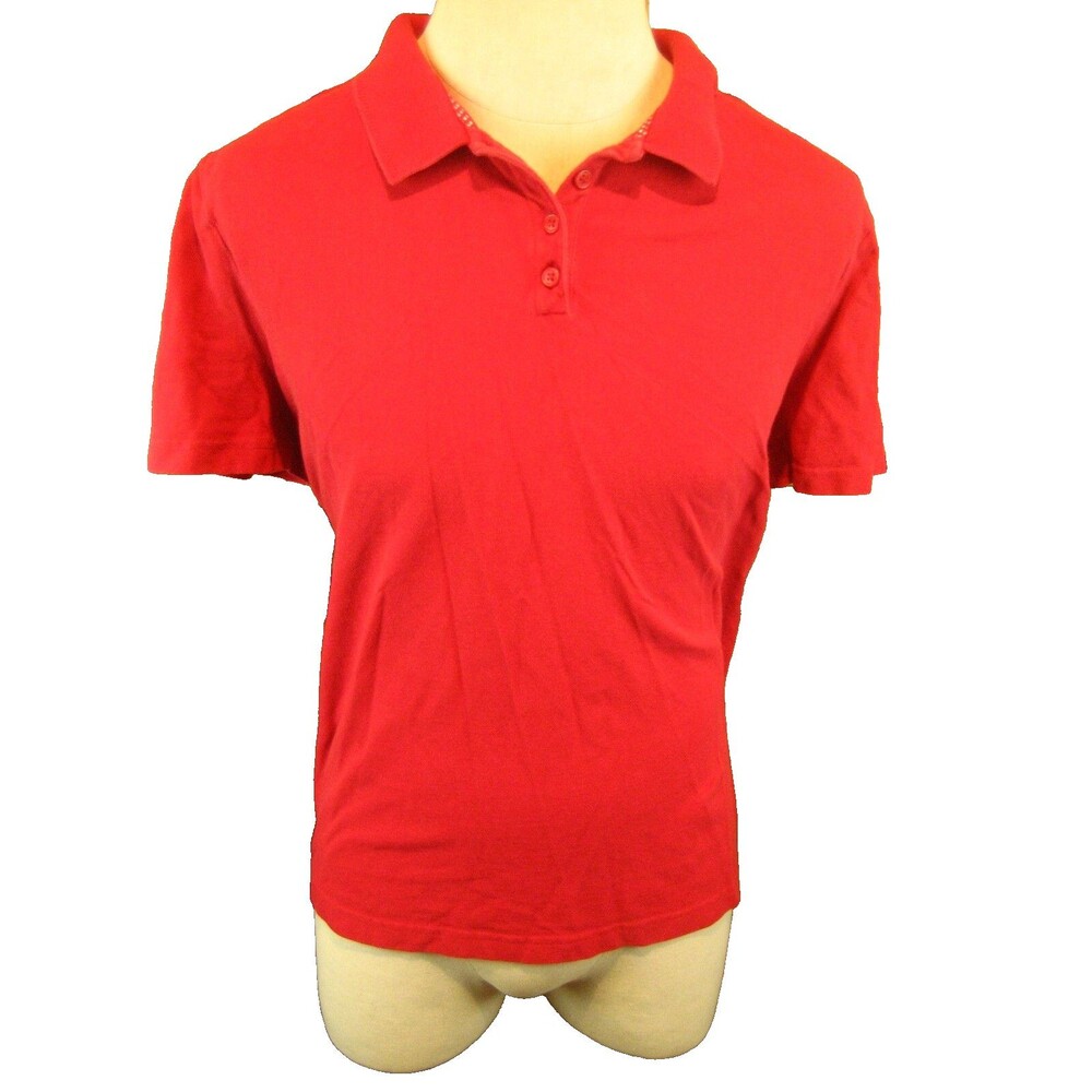 Womens Kim Rogers Red Cotton Golf SS Casual Shirt sz 1X